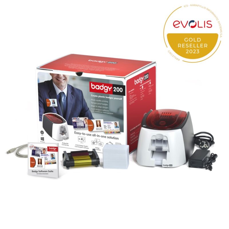 Evolis Badgy 200 - Εκτυπωτής Πλαστικών Καρτών Μονής Όψης με USB